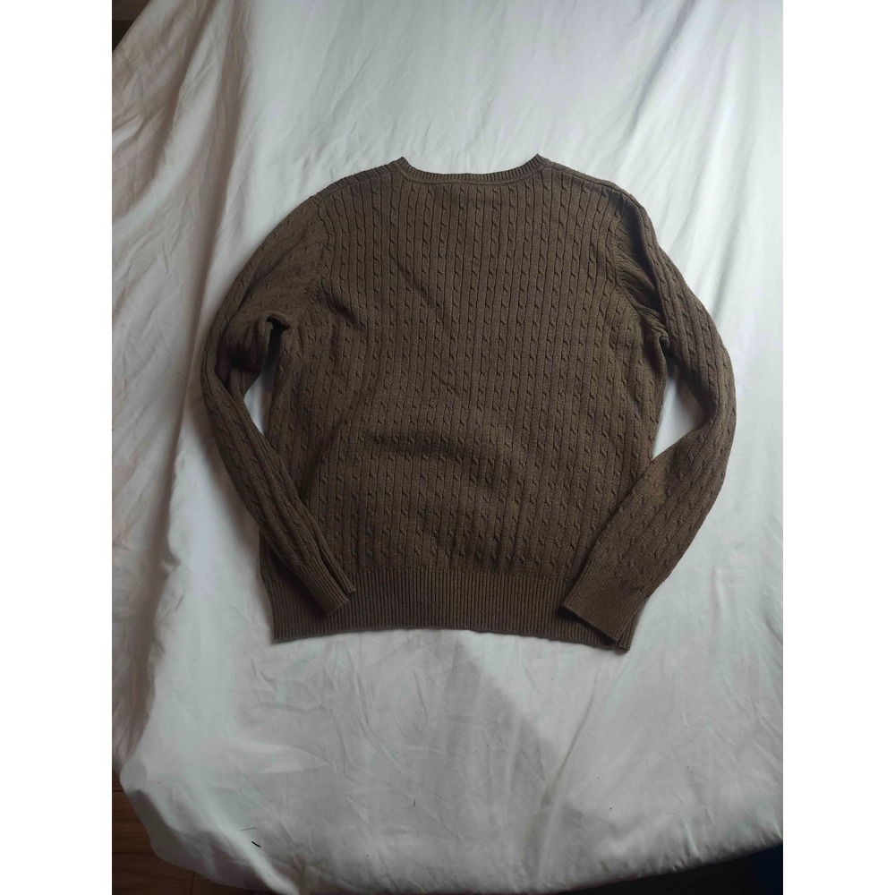 She + Sky Sweater Womens Size 1XL Green Waffle Knit Choker‎ Cut Out Pullover